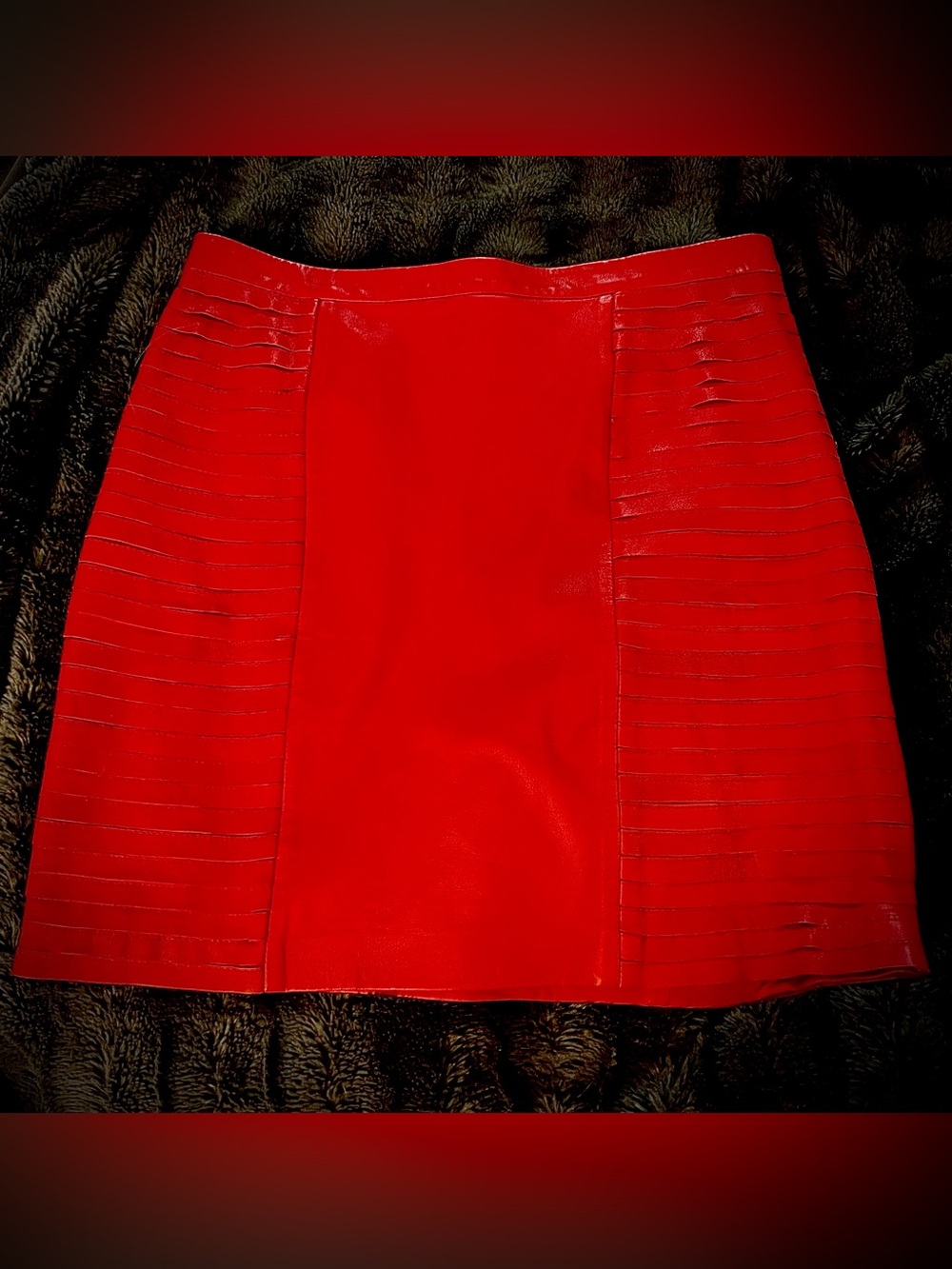 Marciano Bold Red Lambskin Mini Skirt